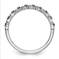 Zaručnički prsten od bijelog zlata od 14 karata s plavim dijamantom, veličina 5