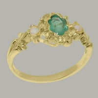 Britanci su napravili 10k žuto zlato Natural i Opal Womens Trilogy prsten - Opcije veličine - Veličina 11.25