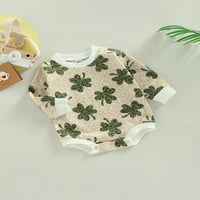 Blotona novorođena beba sv. Patrick's Dan Outfit Lucky Shamrock dugi rukav jedan romper dukserice za bodysuit