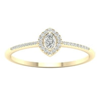 Imperial 1 5CT TDW Diamond 10k žuto zlato markiza dijamantski halo obećanje prsten