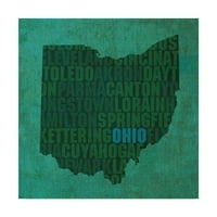 Zaštitni znak likovna umjetnost 'Ohio State Words' platno umjetnost Red Atlasa dizajna