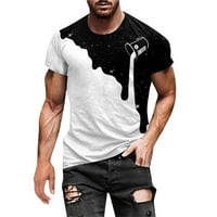Print majice za muškarce, muški trening vrh, modna majica ljetnih dekoltea 3D uzorak za ispis kratki rukavi bijeli