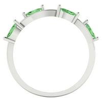 0. Markiški izrezani karatni dijamant od imitacije zelenog dijamanta od bijelog zlata od 14 karata, prsten za