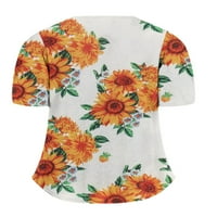 Ženska majica s cvjetnim printom, majica s izrezom u obliku slova a, ležerni pulover, svečani ljetni vrhovi u