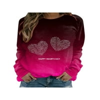 Ženska majica s kapuljačom za Valentinovo, ležerna bluza s dugim rukavima, grafički vrhovi, majice, džemperi,