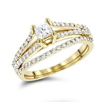 Ladies 14K Unique Natural 0. Set dijamantnih zaručničkih prstenova za nju