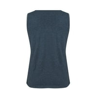 Ženski casual jednobojni pulover bez rukava s izrezom u obliku slova U i džepovima, tanki gornji dio s naramenicama,