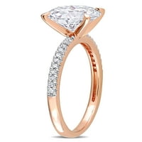 1- Carat T.G.W. Stvorio Moissanite i Carat T.W. Diamond 14KT Rose Gold Classic zaručnički prsten