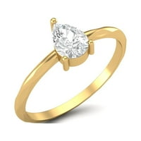 Dijamantni prsten od moissanita u 0 karatna boja u odnosu na čistoću dijamantnog reza pozlaćeni zaručnički prsten