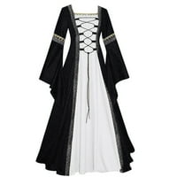 Rasprodaja jesenske haljine modna ženska trajna krpa casual Vintage haljina u gotičkom stilu do poda