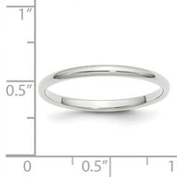 Polukružni prsten od bijelog zlata od 10 karata, veličine 10