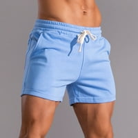 Muške kratke hlače na rasprodaji od 6 dolara Muške jednobojne pamučne hlače s tri točke sportske rastezljive kratke
