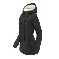 Ženska zimska jakna s dugim rukavima, obični Vintage dugi kaput, Ženska Crna