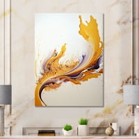 Designart White and Gold Fusion II platno zidna umjetnost