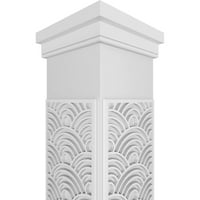 Ekena Millwork 12 W 9'H Obrtsman Klasični kvadrat bez konusa Art Deco Fretwork Column W Prairie Capital & Prairie