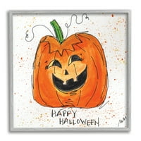 Stupell Industries Happy Halloween svečana bundeva Splatter Jack-O-Lantern, 12, dizajnirala Molly Susan Strong