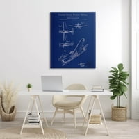 Stupell Industries živog zrakoplova nacrt patentne grafičke umjetničke galerije zamotana platna za tisak zidne