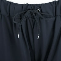 Ženske kratke hlače za vježbanje, Ležerne jednobojne sportske kratke hlače s džepom na vezicu i kopčom u 7 točaka,
