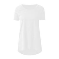 Ženske majice plus veličine jednobojna majica ženske ljetne jednobojne majice s okruglim vratom široke Nabrane
