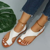 Kakina s sandale za žene, ženske ljetne boje u boji prozračne sandale sa sandalama bijele, 5,5