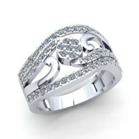 Pravi 1,5CT okrugli rezani dijamantni dame za mladenke zaručnički prsten zaručnički prsten Čvrsta ruža, bijelo