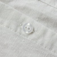 BEPPTER WOMAN Majice pamučna posteljina ležerna čvrsta košulja s dugim rukavima gumb za bluz dolje na vrhovima
