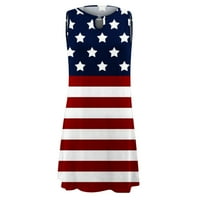 Rasprodaja, Haljina Bez rukava za Dan zastave SAD-a, ženske tunike s printom zvijezda i pruga, sunčane haljine