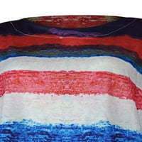Ženski vrhovi Majica kratkih rukava Majica u boji u boji Ženski casual pulover majica Na pruge crvena majica u