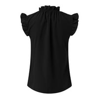 Ženske majice za vježbanje od 991 do žene ljetne jednobojne Ležerne majice bez rukava u crnoj boji, od