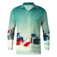 Prevelike majice za muškarce, muške Ležerne jesensko-zimske majice dugih rukava s božićnim printom od 3 A, modne