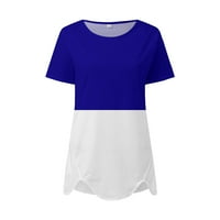 Ženske košulje ženska modna povremena temperamenta labava tiskana majica s kratkim rukavima Top tamnoplava xxl