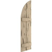Ekena Millwork 11 W 82 h Timbertane Pecky Cypress Two Board pridružio se ploča-n-batten w Quarter Round Arch Top