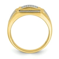 Primalno zlato karat žuto zlato muški kubični cirkonijski prsten