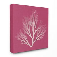 Stupell Home Décor Coral Morska alge Magenta White Beach Design Canvas Zidna umjetnost by Vision Studio