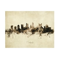 Michael Tompsett 'Columbus Ohio Skyline Vintage' Canvas Art