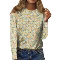 Ženski Casual pulover s okruglim vratom i dugim rukavima s modnim printom, Gornja Bluza