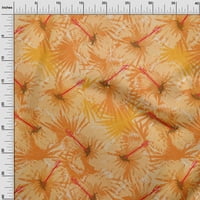 Oneoone svile tabby narančasta tkanina tropska apstraktna tkanina za šivanje lišća po dvorištu tiskana DIY odjeća